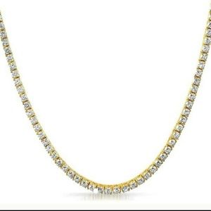 14K gold plated iced out tennis chain
